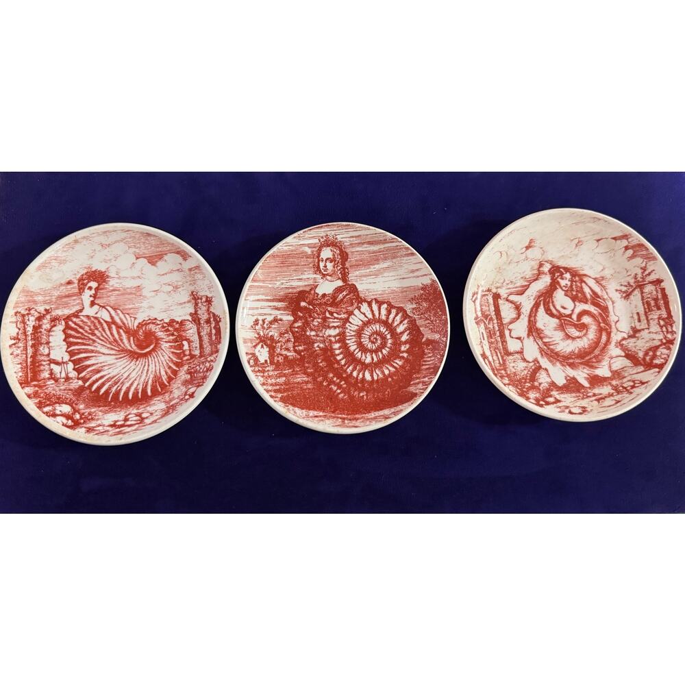 (3) Piero Fornasetti "Le Oceanidi" porcelain coasters